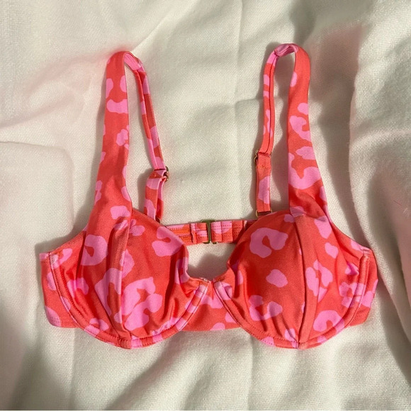 No Boundaries Womens Size Small S Bathing Suit Bikini Top Red Pink Beach Summer - Picture 1 of 7